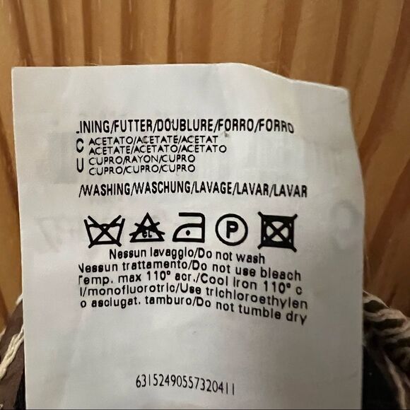 Zanella tan brown white Betty embroidered pattern pencil midi skirt 6 - Picture 8 of 8